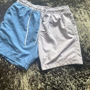 H&M Blue and Light Gray Swim Trunks